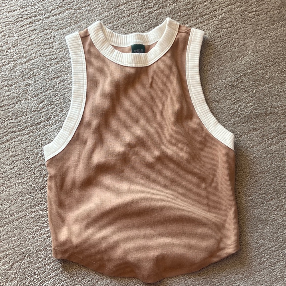 cute brown crop tank top- kawaii cottagecore